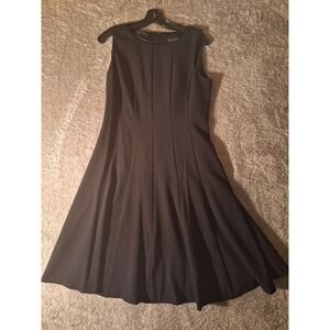 Black Label by Evan Picone Black Fit & Flare Swing Dress Womens Size 6 Formal